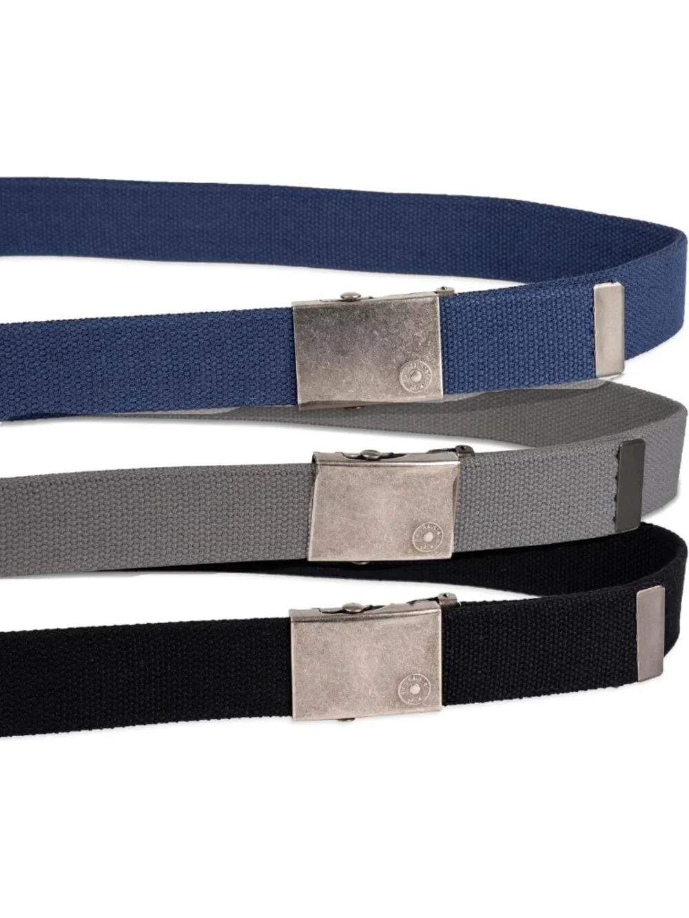 Unisex Casual Cut-To-Fit Web Belt Set - 3 Pack Straps & Interchangeable Buckle